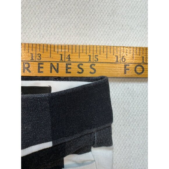 Banana Republic Womens Sloan Trouser Pants Size 4 Black White Buffalo Plaid Y2K - Picture 10 of 14